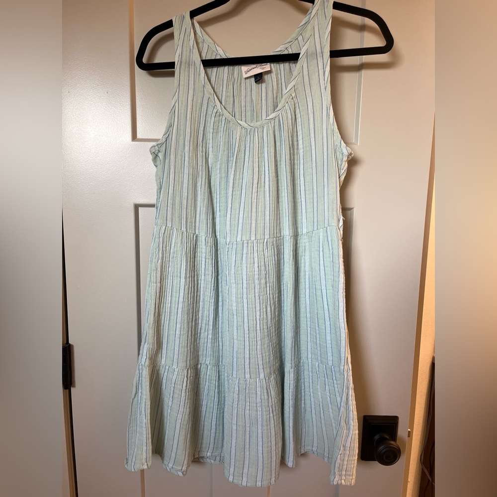 Universal Thread Blue and White Striped Midi Dress 100% cotton